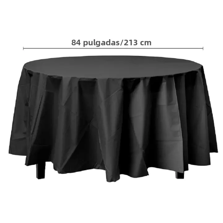 Mantel Desechable PEVA Decorativo De Plástico Sólido En Colores Negro Blanco Rojo 1 Pieza Para Uso Doméstico Exterior Bodas Fiestas Banquete - 1