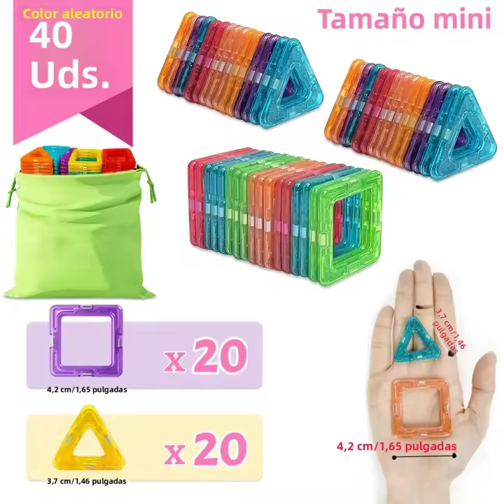 Juego De Bloques Magnéticos Para Niños Y Niñas Set De Construcción Educativo Para Bebés Juguete DIY Montessori Regalos - 1