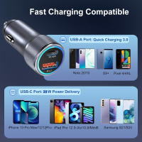 TEMCO 48W Cargador Coche USB Metal Cargador de Coche, PD 30W & QC 18W Cargador Coche Rapido, Cargador Coche Carga Rapida Tipo C con iPhone 14/13/12/11, iPad, Samsung, Huawei Xiaomi y más - details 5