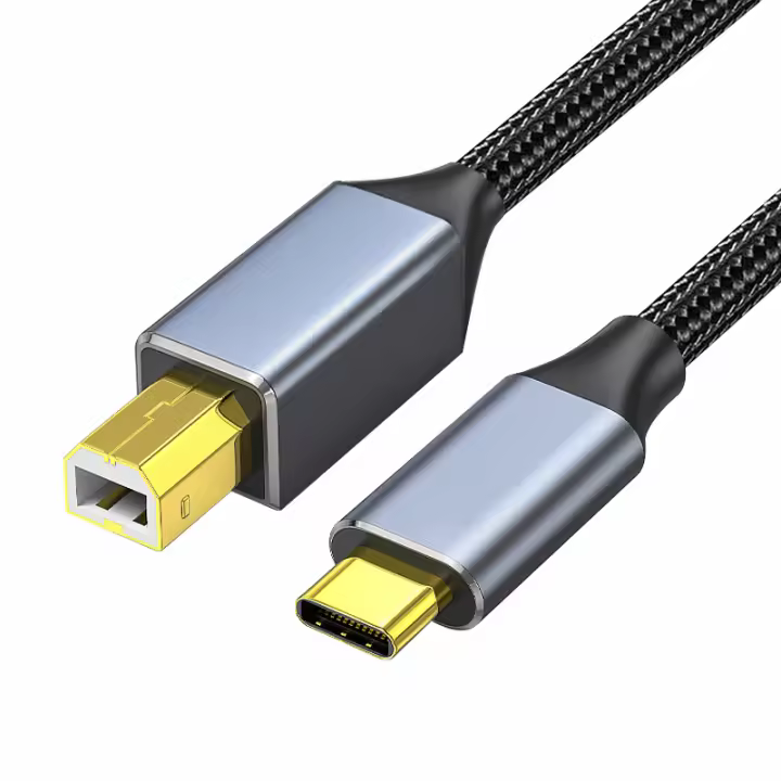 Cable De Impresora USB C a USB B 2.0 Universal Para Computadora Laptop Teléfono Fax Máquina Escáner Cable Electrónico Organizado - 1