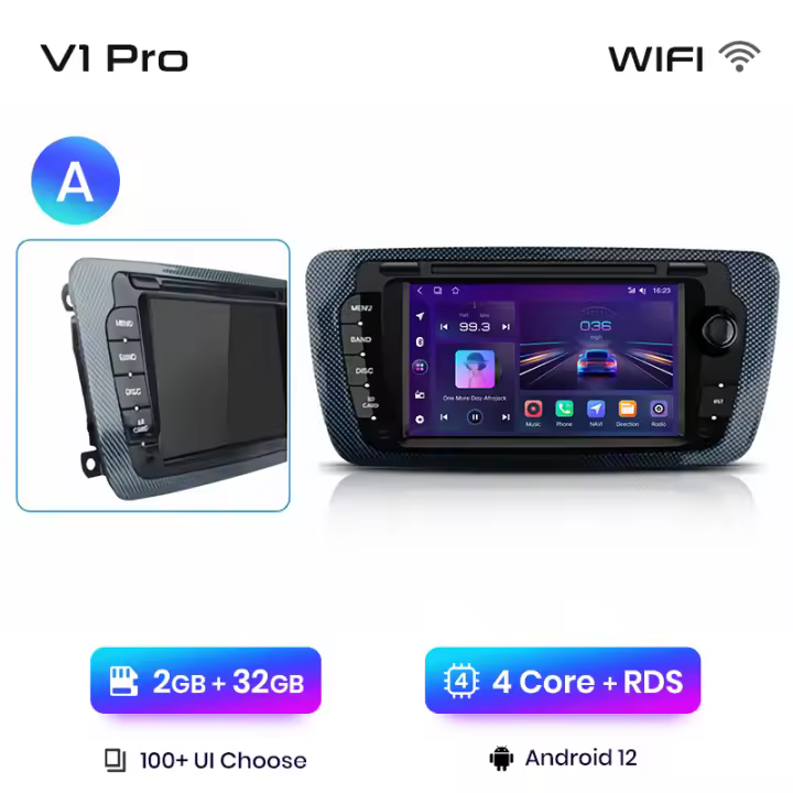 Junsun Android 13 inalámbrico CarPlay Android Auto Radio para Seat Ibiza 6j 2009 2010 2011 2012 2013 Citroen C-Crosser coche Multimedia navegación GPS autorradio - 1