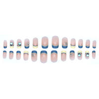 Uñas artificiales cuadradas con diseño de cristal brillante, uñas artificiales de cobertura completa para bricolaje en el hogar, Kit de manicura - details 6