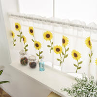 Cortina Valance Sutil Bordado De Hoja Con Cinta Voile Tratamiento De Ventana Para Ventanas Pequeñas/Cocina 39.4x19.7 Pulgadas 1 Panel - details 6
