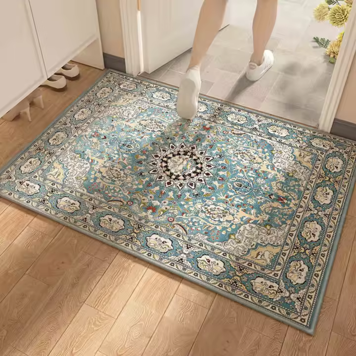 VIKAMA Alfombra Bohemia Vintage Ligera Y Resistente a La Suciedad Para Sala De Estar Dormitorio Sofá Al Borde De La Cama Tapete De Mesa Antideslizante Lavable a Máquina Anti Corrosión - 1