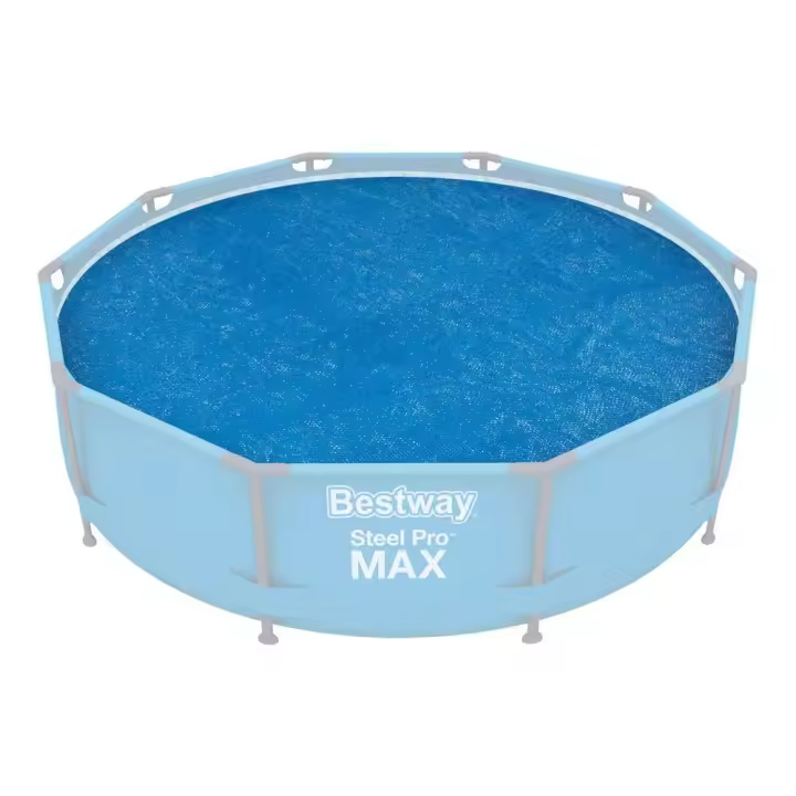 Cobertor Solar de Burbujas BESTWAY para Piscina Desmontable de varias medidas y modelos: rectangular y circular de fácil instalación sobre el agua. El plástico evita que el agua se ensucie y lo calienta, en cierta medida. - 1