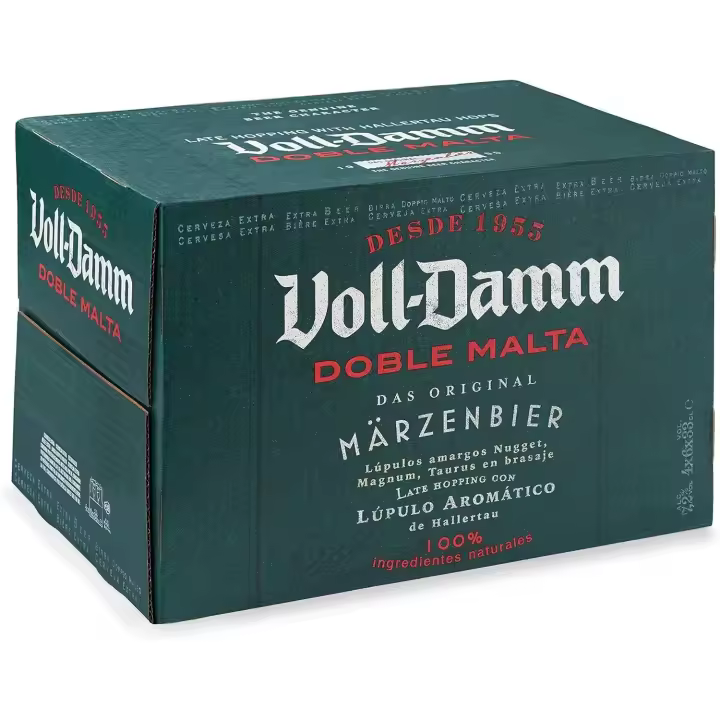 Estrella Damm Cerveza Voll Damm Doble Malta - Caja 24 Botellas Cristal 330ml - Estilo Märzenbier - 1