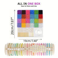 Kit De Cuentas Pequeñas Coloreadas 3mm Con Organizador Para Creación De Joyería Pulseras Y Collares DIY Acero Inoxidable Y Vidrio - details 3