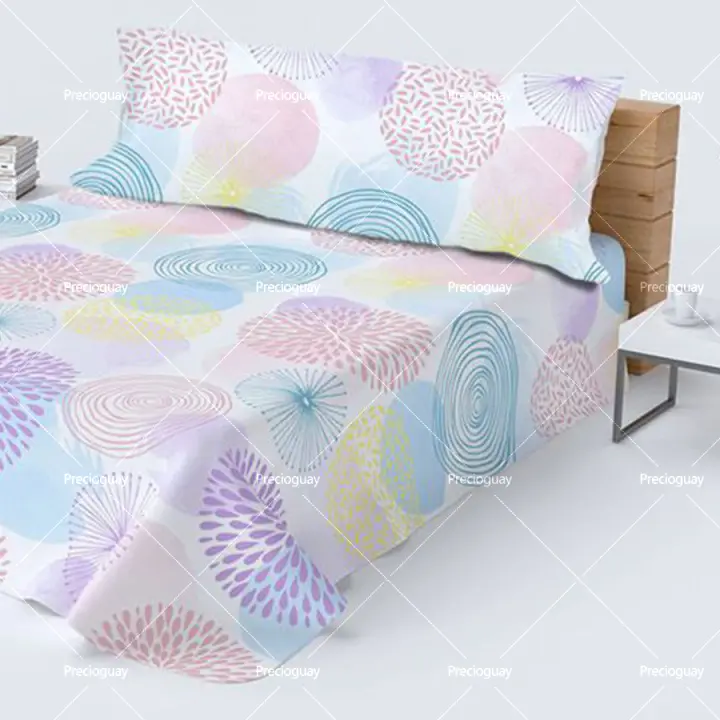 Juego de sábanas estampadas de tres piezas adecuado para todas las estaciones, tejido suave. - 1