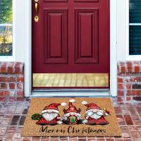 Felpudo de bienvenida de gnomo navideño, felpudo lavable de pelo bajo para interiores y exteriores, respaldo de goma antideslizante, felpudo absorbente para baño, felpudo para caravanas - details 0