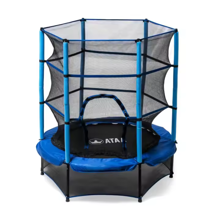 Cama elástica infantil ATAA 140, trampolín para varios niños y niñas con protecciones laterales, red y cierre de seguridad, cama elástica ideal para  interior o exterior, brinca brinca de 140 cm - 1