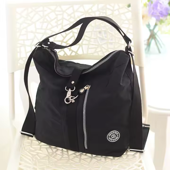 Mochila multifunción 3 en 1 para mujer, bolso de hombro de tela de nailon, bolso de compras reutilizable, bolso de viaje cruzado - 1