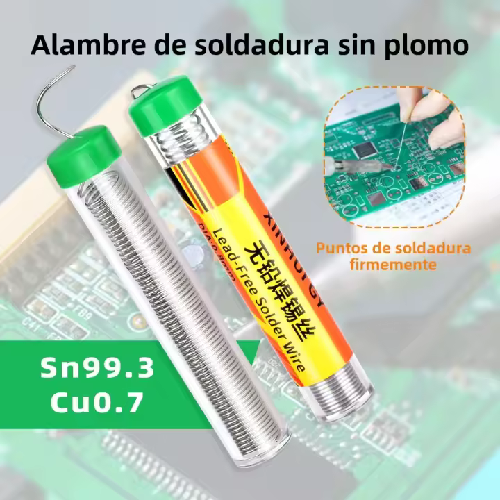 Lámpara De Soldadura Portátil Sin Plomo 0.8MM/1MM Con Núcleo De Rosin Herramienta De Reparación De Batería Soldador De Punta - 1