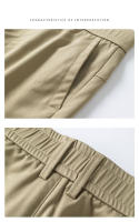 Pantalones Casuales Para Hombre De Verano Largo Hasta El Tobillo Ajustados Color Sólido Moda Fitted Cierre Elástico Talla 28-38 - details 21