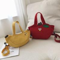 Bolso De Hombro Para Mujer Creativo Y Divertido En Forma De Fruta Banana Y Manzana Bolso Suave Japonés Para Niñas Dulces Material Nylon - details 0