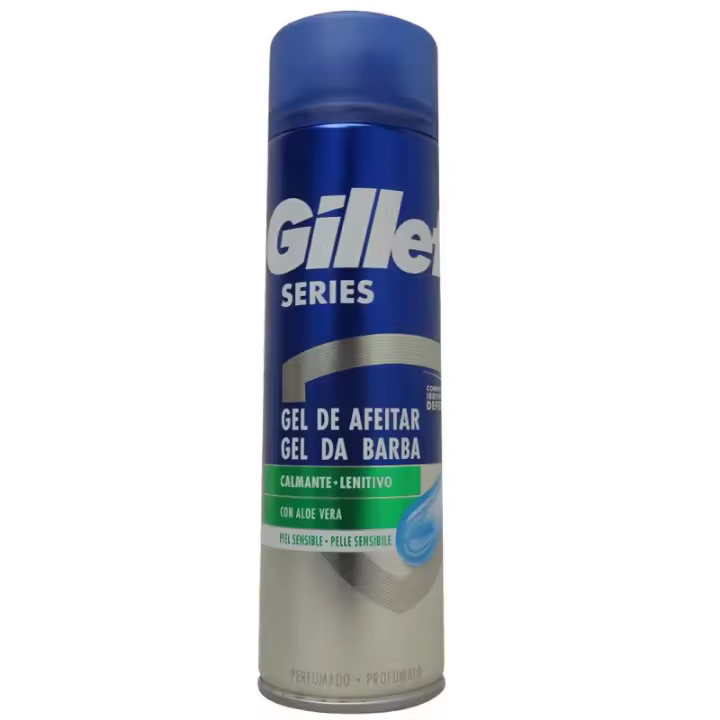 Gillette Series Gel de Afeitar Hombre para Pieles Sensibles, Efecto Calmante con Aloe Vera, 200 ml     【ROUA】 - 1