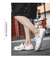 Sandalias De Verano Para Hombres Talla Grande 48/49 Zapatillas Casuales De Lujo Comodidad Hogar Suaves Clogs De EVA Color Negro Blanco Gris - details 2