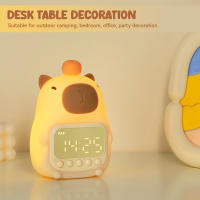 Lámpara Nocturna Capybara Recargable Con Alarma Digital Luz De Mesa Para Regalo Lámpara Táctil Con Función Snooze Forma Animal ABS LED - details 0