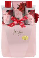 GIFT SET NECESER ROSAS 5 PZAS----CONTINE BODY LOTION 200ML, SHOWER GEL 200ML, CREMA DE MANOS 100ML, ESPONJA Y LA CESTA----PERFECTO PARA REGALOS----MARCA AURORA - details 0