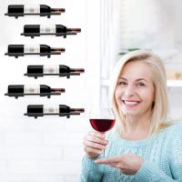Botelleros metálicos de pared para vino, expositor colgante para botellas de vino, ideal para el hogar, la cocina y la decoración del bar (negro 3) - details 2