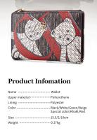 Cartera Larga De Mujer CHCH Estilo Retro Clásico Con Patrón De Dibujos Animados Letras Material PVC Cierre De Cremallera - details 5