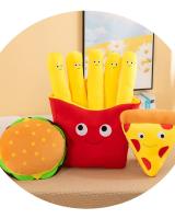 Muñeco De Peluche Creativo De Papas Fritas Y Hamburguesa Para Decoración De Parejas Regalo De Cumpleaños Para Niñas Y Niños - details 14