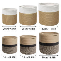 Cesta De Algodón Tejida a Mano Para Ropa Y Juguetes De Niños Bolsa De Almacenamiento Plegable Decorativa Para El Hogar Soporte Para Macetas - details 0