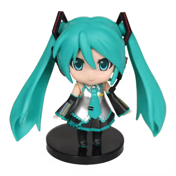Figura De Anime Hatsune Miku Mini Ornamento De Personaje Kawaii En Rosa Y Verde Decoración Para Escritorio Adulto Juguete Regalo De Cumpleaños Para Niños - 1