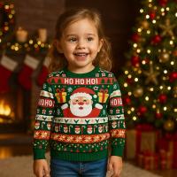 Jersey Navideño Niño Unisex, 100% Poliéster, Estampado Navideño, Cuello Redondo, Multicolor, Manga Larga - details 2