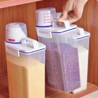 Cubo de arroz sellado para conservación de alimentos, caja de almacenamiento de harina, contenedor de almacenamiento de cocina para el hogar, granos misceláneos para gatos y mascotas - details 5