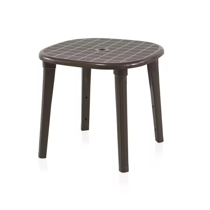 Mesa de Exterior SP Berner Cancún 80x80 Cm en Resina de Alta Calidad y Resistente a la Intemperie - Wengué - 1
