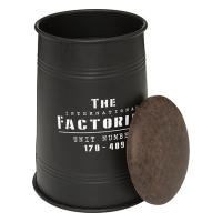 PUF BIDÓN JOAO METAL NEGRO CON TAPA MARCA 5 FIVE - details 1