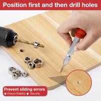 Kit De Punzón Automático Con Anillo De Parada Para Hierro Carbono Herramientas De Carpintería Para Perforación De Madera Con Profundidad Variable De 3/4/5/6/8/10/12/16 - details 1