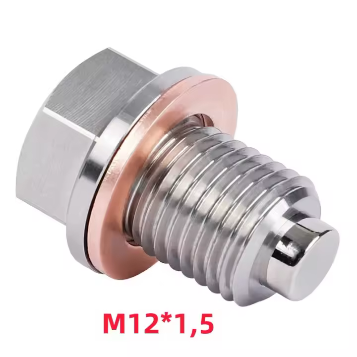 Tornillo De Drenaje De Aceite Magnético De Acero Inoxidable M14 X 1.5 M12 M16 M18 M20 Con Sellador De Cobre Y Washer De Compresión - 1