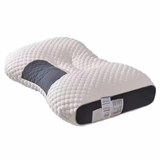 Mov Almohada De Cuello Ortopédica Lavable Núcleo Elástico Alto Protección Para El Descanso Uso En Hogar Y Hoteles 100% Algodón - 1