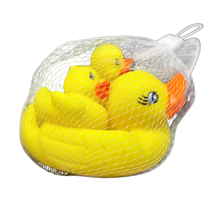 Colorbaby Set Mamá Pato + 2 Patitos – Juguete de Baño Flotante de Vinilo Amarillo - 1