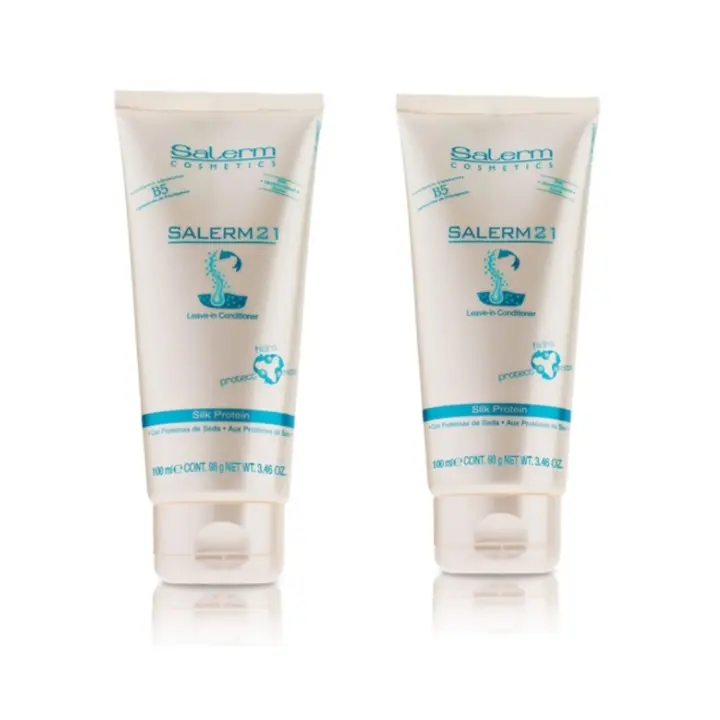 Pack 2 x Salerm 21 100ml Silk Protein leave in conditioner con proteína de seda Nutrición profunda con o sin aclarado - 1