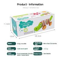 Juguete De Madera Para Bebés Y Niños Pequeños Divertido Croc O Perro Pulle along Tractor Aprendizaje Del Caminar Regalo Para Niños - details 2