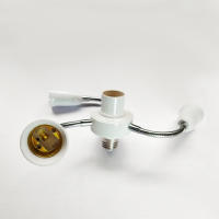 Soporte De Luces LED Ajustable En Blanco Con Base E27 Splitter Y Conector De Tubo Extensión Para Bombillas Convertidor De Soporte De Lámpara - details 3