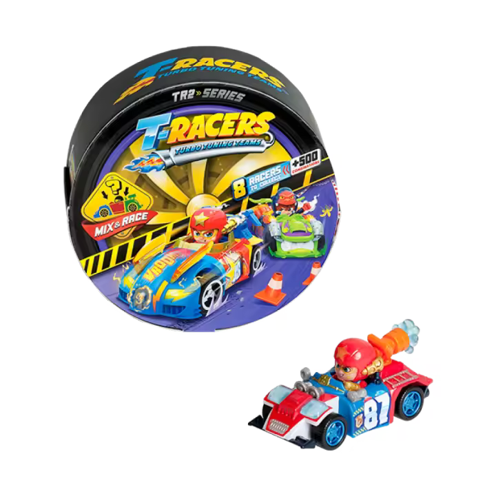 T-Racers Turbo Wheel Serie 2 Rueda con 1 Racer + Coche Sorpresa - Magicbox PTR2D208IN00 - 1