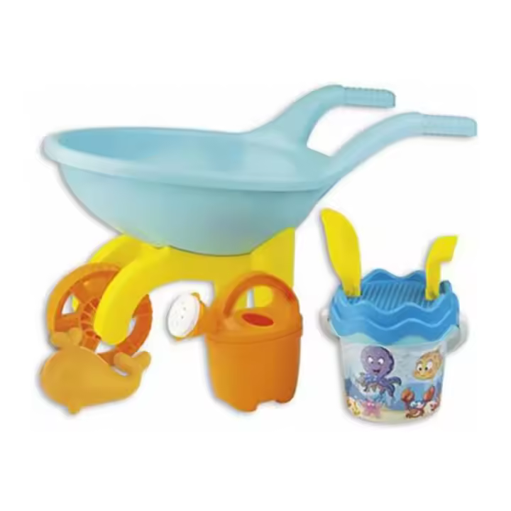 Androni Giocattoli CARRETILLA CON CUBO DE PLAYA Y ACCESORIOS MAR ANIMADO - 1