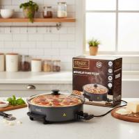 Spark Sartén Eléctrica para Pizza Pan, 36x9 Cms, Cobertura Anti-Adherente, Termostato, Tapa de Cristal, Potencia 1500W - details 2