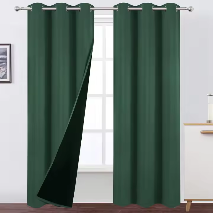 Cortinas Verdes Opacas 40x84 Pulgadas - Pack 2 Paneles - 1