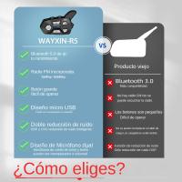 WAYXIN R5 Intercomunicador De Motocicleta Casco Headsets FM Radio BT5.0 Comunicación Interfaz Impermeable 2 Conducentes - details 0