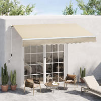 Outsunny Toldo Manual Retráctil 350x250 cm Toldo para Balcón con Manivela de Metal Impermeable y Anti-UV Toldo Enrollable de Exterior para Jardín Terraza Ventanas - details 1