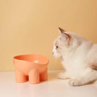Tazón De Gato De Plástico Con Protección De Cuello Y Boca Oblicua En Colores Macarón Estilo Pierna De Elefante Antideslizante Alta Cadera Para Mascotas - details 14