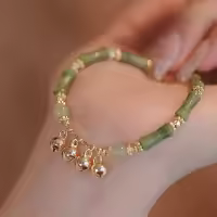 Pulsera De Bambú Retro Para Mujer Estilo Chino Con Colgante De Campana Joyería Accesorios Regalos De Cumpleaños - details 2