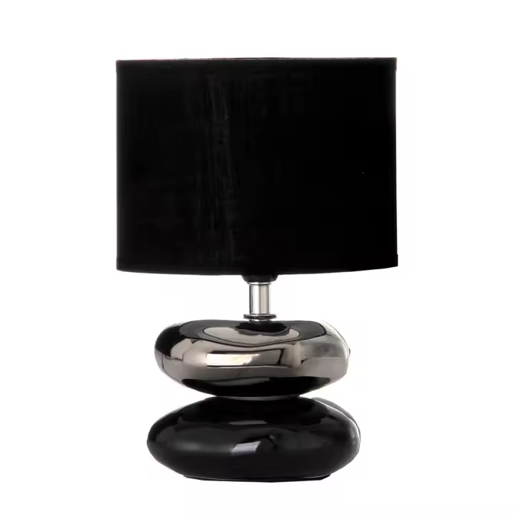 DAMDAM GO  Lámpara para mesita de noche oriental negra de cerámica para dormitorio Arabia-negra - 1
