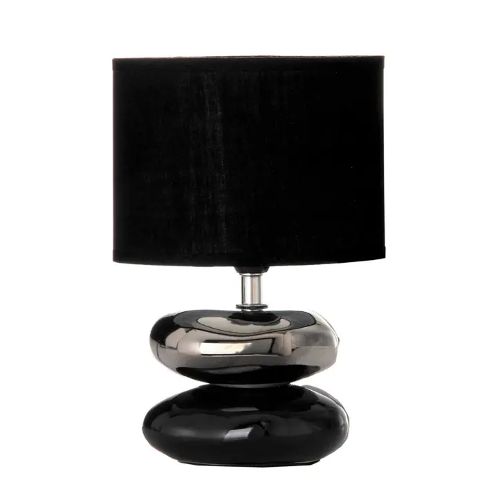 DAMDAM GO  Lámpara para mesita de noche oriental negra de cerámica para dormitorio Arabia-negra - 1