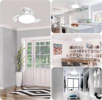 Ventilador de techo inteligente Invisible Con Luz y control remoto, 3000K-6500K, 3 Colores, regulable, base E27, Aspas retráctiles, lámpara colgante para dormitorio, estudio, iluminación de Sala - details 5