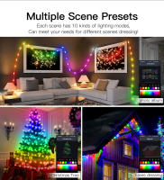 Cadena De Luces LED RGB 40M Smart Exterior Festoon Luz De Fiesta Bluetooth IP65 Para Exterior Con Lámpara De Línea De Cuero Cinta LED Para Decoración De Navidad Y Hogar - details 7